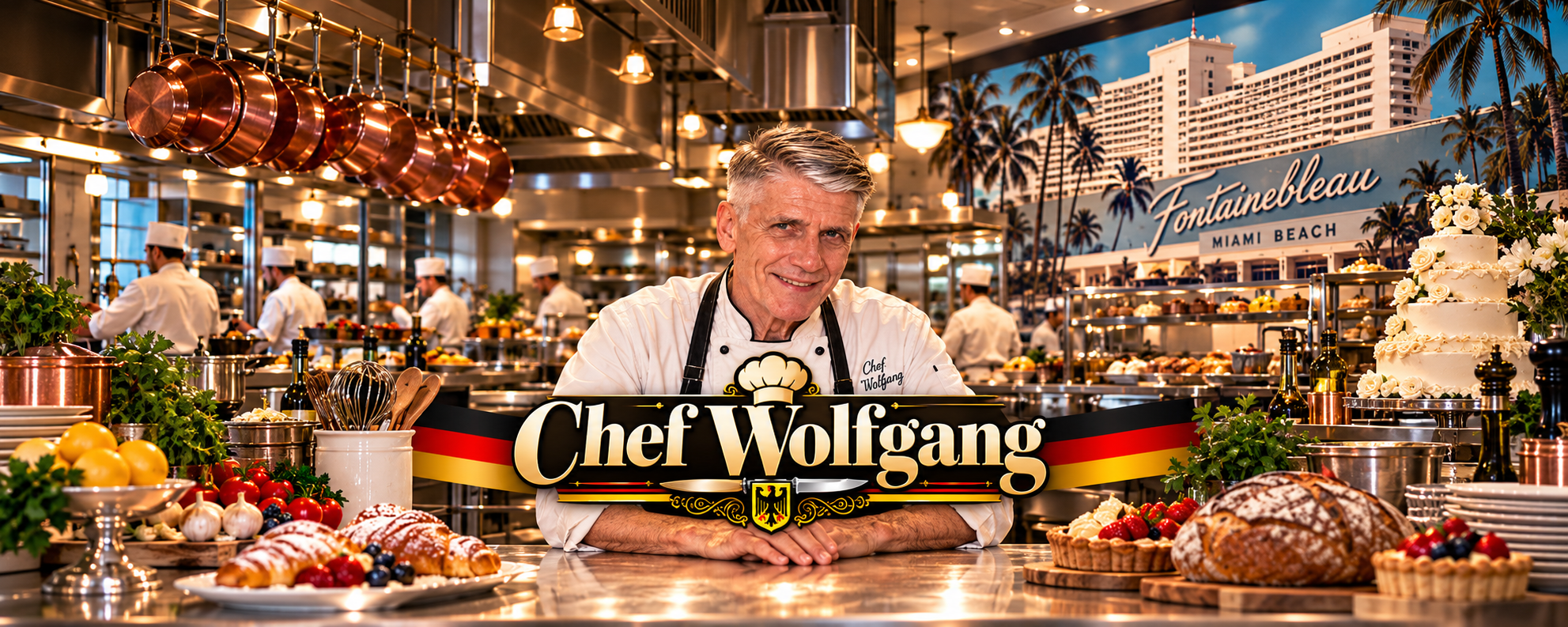 Chef Wolfgang in a grand kitchen
